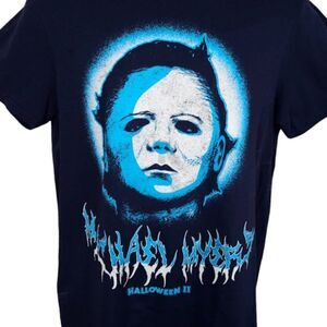 Halloween II T Shirt Mens Size Medium Blue Michael Myers Horror Movie Promo